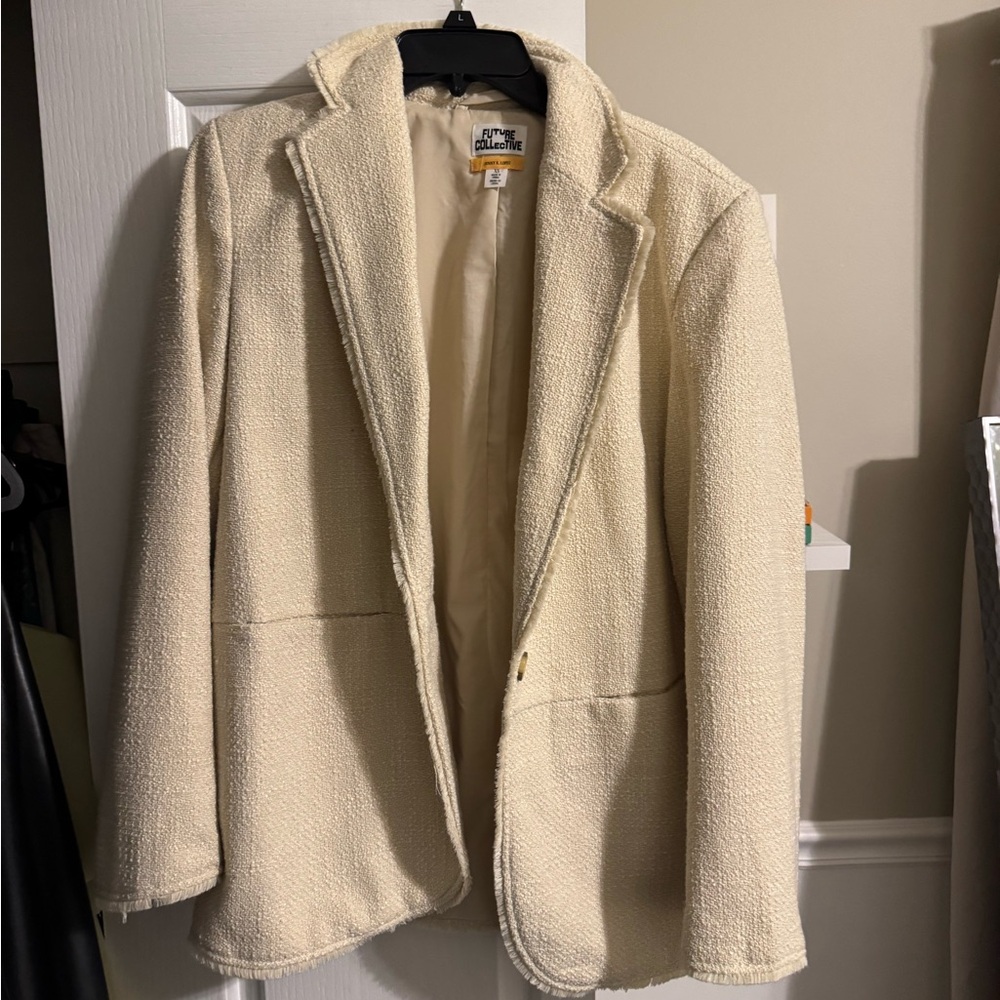 Cream Textured Blazer